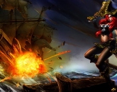 thumbs lol miss fortune burning ship widescreen wallpaper Miss Fortune the Bounty Hunter